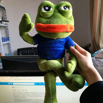 Pepe The Frog Poseable Plushie 18" Sad Frog Meme Soft Stuffed Plush Toy: Hilarious Cuddle Buddy Meme Doll The Perfect Gift