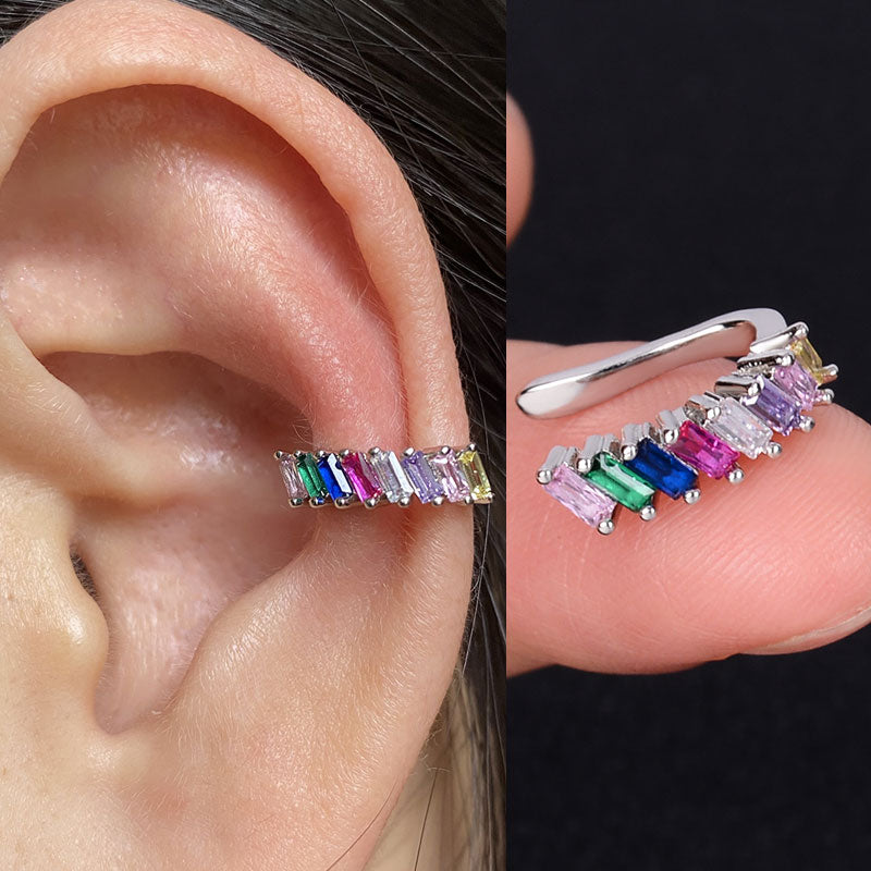 1pcs Simple Flower Shape Zircon Ear Cuff for Women Charming Crystal Clip on Earrings Earcuff Without Piercing  Fashion Jewelry