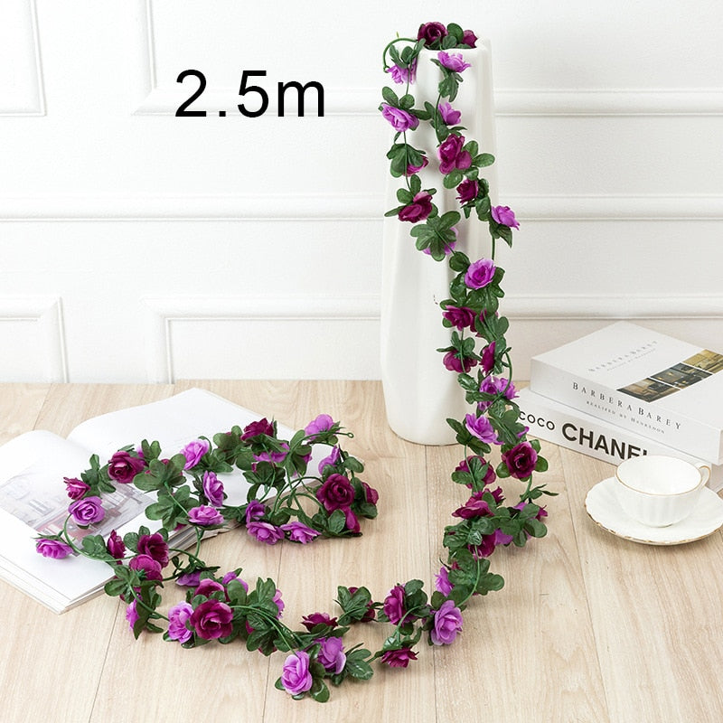 90cm Artificial Vine Plants Hanging Ivy Green Leaves Garland Radish Seaweed Grape Fake Flowers Home Garden Wall Party Decoration