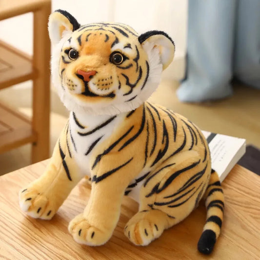 23cm Realistic Baby Tiger Plush Toy Stuffed Soft Wild Animal Forest Tiger Pillow Dolls For Kids Birthday Gift