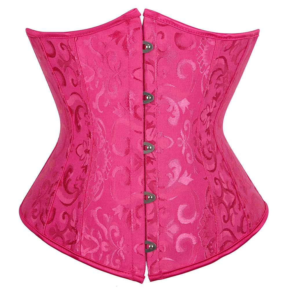 Underbust Corset Women's Underwear Waist Slimming Body Shaper Corset Top for Women Steampunk Lace-up Corset Belt White