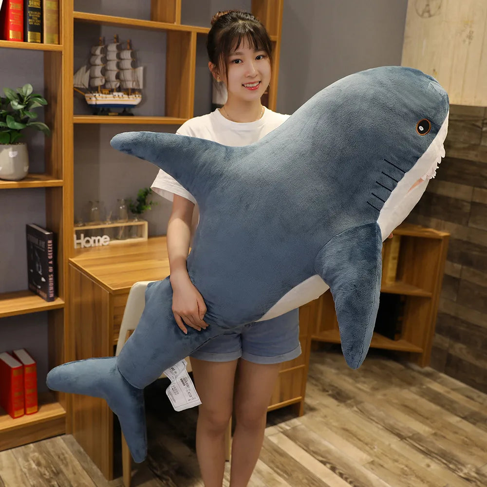 GIANT Shark Plushie 140cm Stuffed Animal Plush Toys Blue Pink Purple Yellow Rainbow Pillow Big Large Kids Christmas Gift