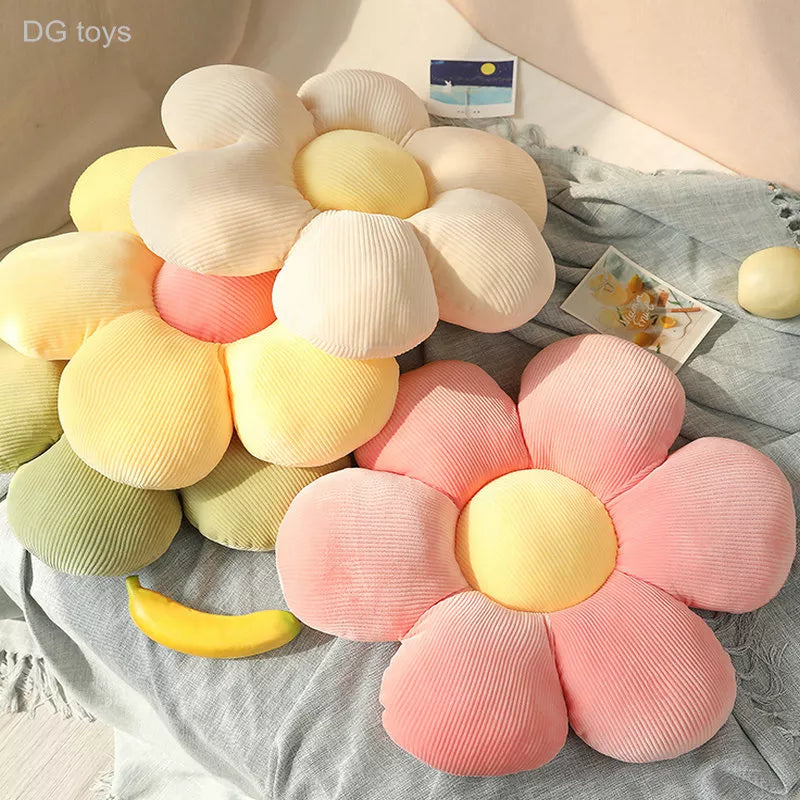 DG Stuffed Six Petal Flower Cushion Girly Room Decor Sunflower Pillow Bay Window Pink Flower Sit  for Kids Bedroom Seat Pillow