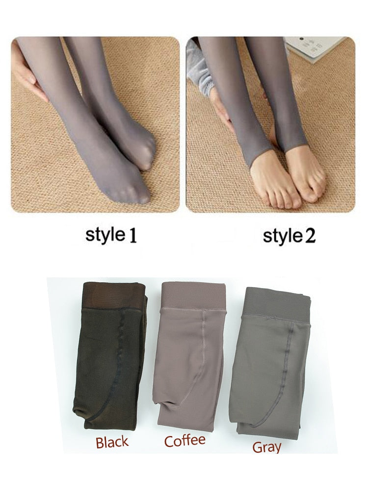 Women Warm Winter Leggings High Waist Slim Leggings for Women skin-transparent And Velvet Leggings Winter New