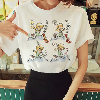 Hot Spring Summer Little Prince Graphic Women's T-Shirt Little Prince Graphic Tees Vouge Shirts For women O-Neck Short Sleeve
