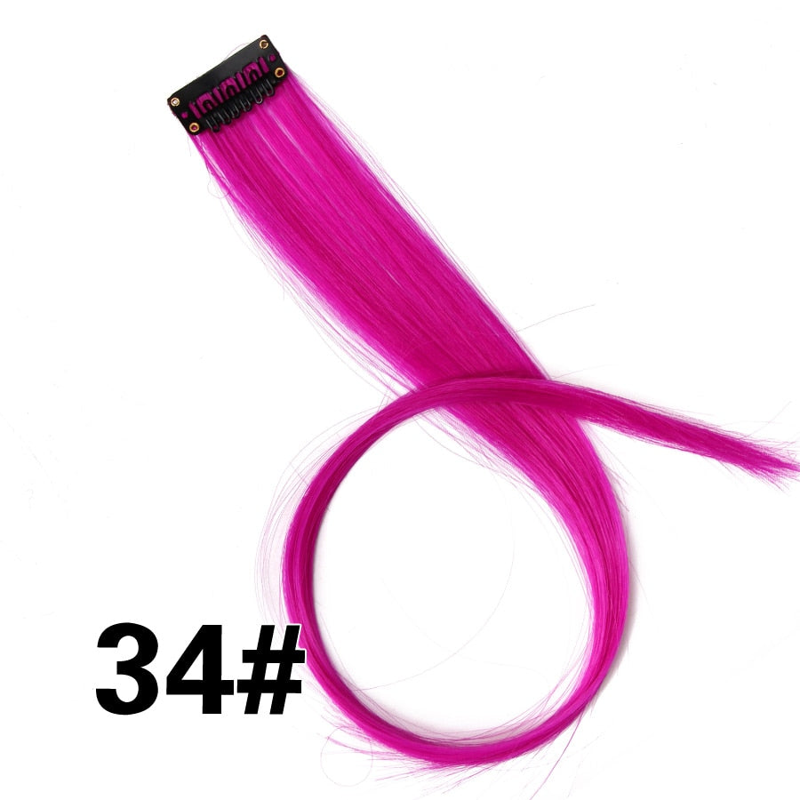 Alileader Clip On Hair Extension 57Color Ombre Straight Hair Extension Clip In Hairpieces High Temperature Faber Hair Pieces