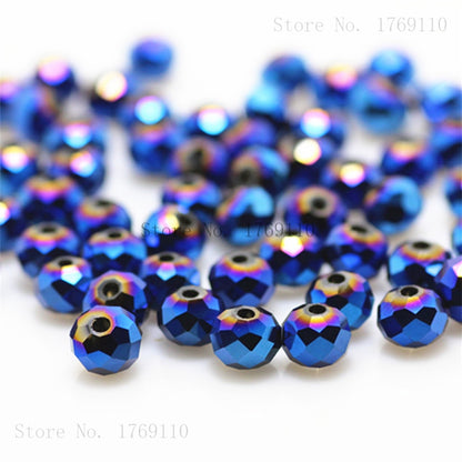 Isywaka Pink Multicolor 4*6mm 50pcs  Rondelle Austria faceted Crystal Glass Beads Loose Spacer Round Beads for Jewelry Making