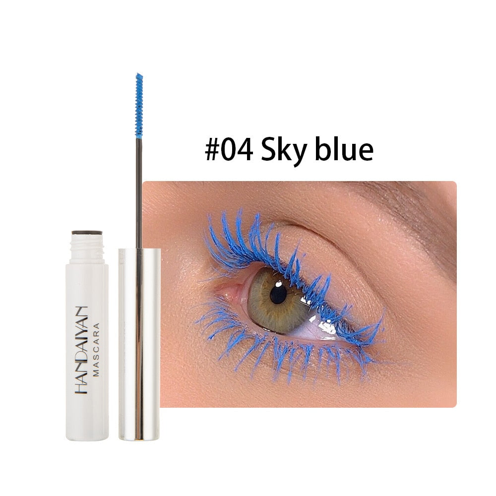 Color Mascara Waterproof Fast Dry Eyelashes Curling Lengthening Makeup Eye Lashes Blue Green Red Purple Black White Ink Mascara