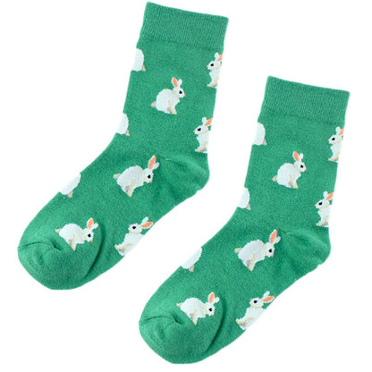 Peonfly brand Japan Harajuku Rabbit Cat Fox Animals Women Socks Kawaii Cute Women Cartoon Funny Socks Eu35-40