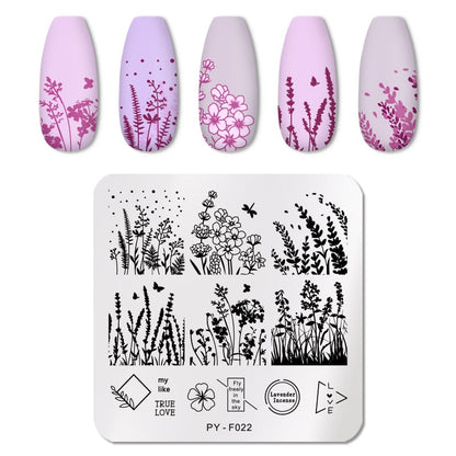 PICT YOU Rose Flower Nail Stamping Plates  Line Pictures Nail Art Plate Stamp Template Marble Leaves Image Printing Plates Tools