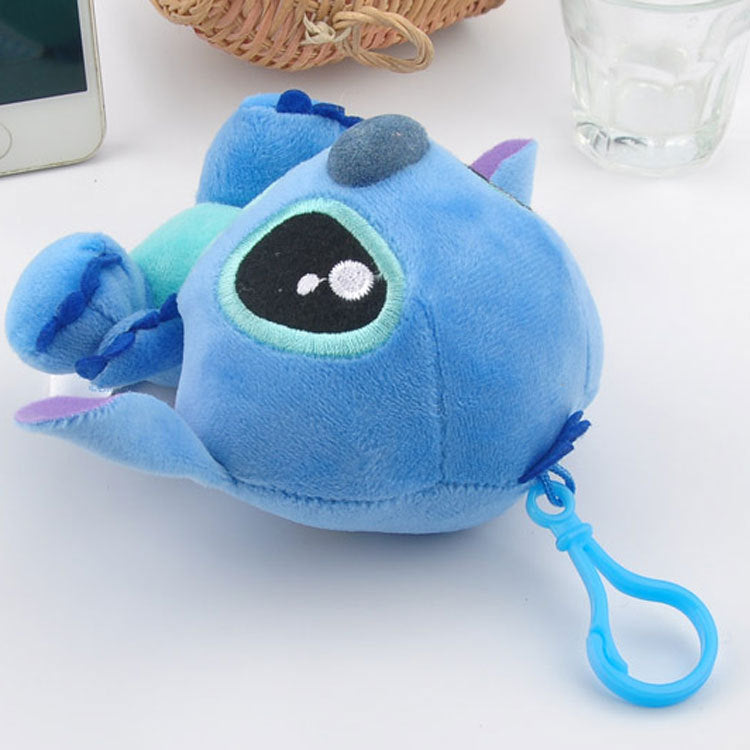 Stitch Peluche 12cm Disney Lilo & Stitch Plush Toys Dolls with Hook Stuffed Animal Plushies Keychain Pendant Soft Figure Bowtie For Kids Baby Gifts