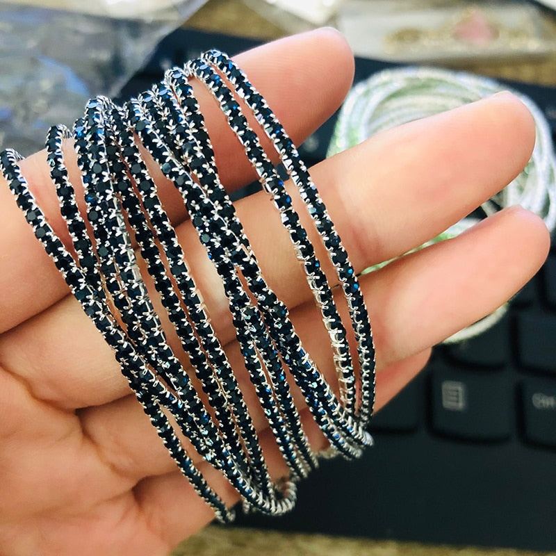 10 Pieces of Ladies Transparent Shiny Crystal Bracelet 27 Colors Full Rhinestone Elastic Bracelet Women Wristband Bracelet Gift