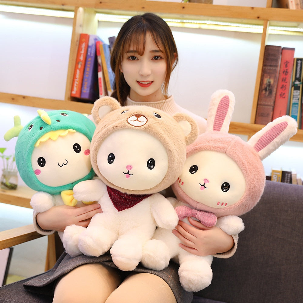 New Huggable 1pc 25-60cm Super Kawaii Rabbit Plush Toys Cute Shark Bear Stuffed Soft Accompany Pillow Kids Birthday Gift Dolls