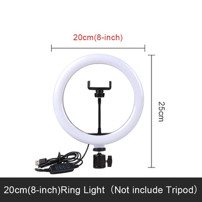 Selfie Ring Light Photography Led Rim Of Lamp with Optional Mobile Holder Mounting Tripod Stand Ringlight For Live Video Stream