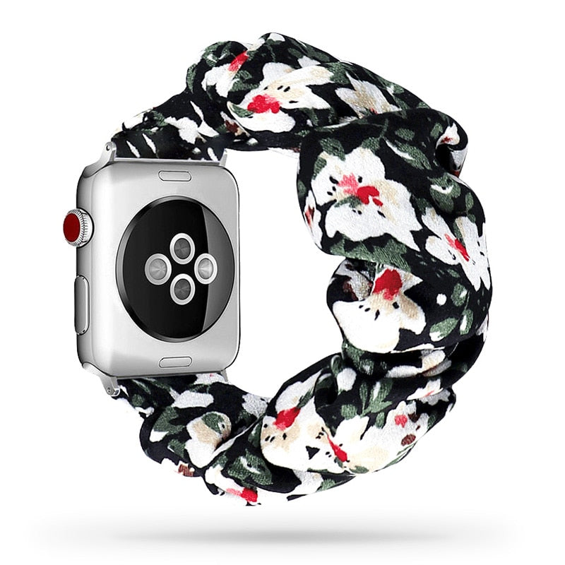 Scrunchie Elastic Watch Straps Watchband for Apple Watch Band Series 7 6 5 4 38mm 40mm 42mm 44mm for iwatch 45/41mm Bracelet