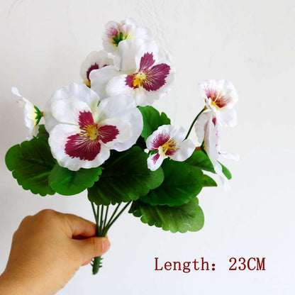 Artificial Pansy Flowers artificial flowers 10 Inch Silk Fake Butterfly Orchid Flower Home office Wedding Decoration