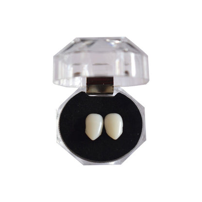 1 Pair Vampire Teeth Fangs Dentures Props Halloween Costume Props False Teeth Solid Glue Denture Adhesive Halloween Party Decor