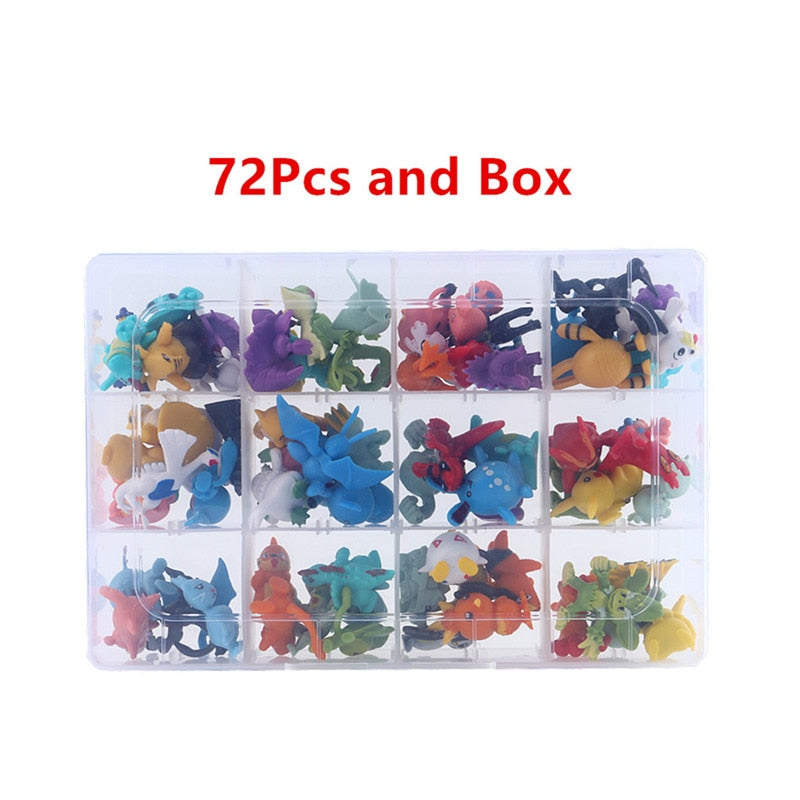 Pokemon Figures Toys 144Pcs/120Pcs/96Pcs/72Pcs/48Pcs/24Pcs  Collection 2-3cm Pikachu Anime Figure Model Dolls Child Gift