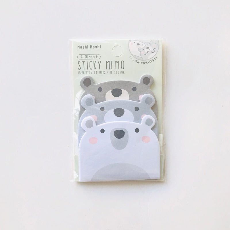 45 Sheets/Pack Kawaii Penguin Pig Bear Cat Memo Pads Student Stationery School Office Supply