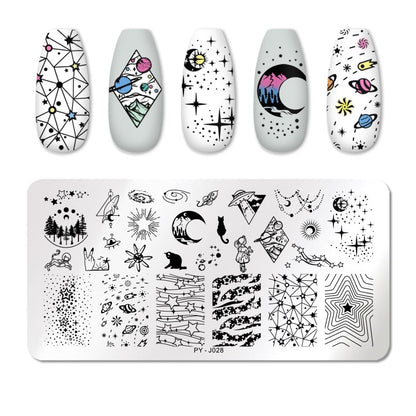 PICT YOU Rose Flower Nail Stamping Plates  Line Pictures Nail Art Plate Stamp Template Marble Leaves Image Printing Plates Tools