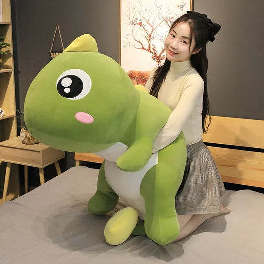 60-140cm Big Size Long Lovely Dinosaur Plush Toy Soft Cartoon Animal Dinosaur Stuffed Doll Pillow for Kids Girl Birthday Gift
