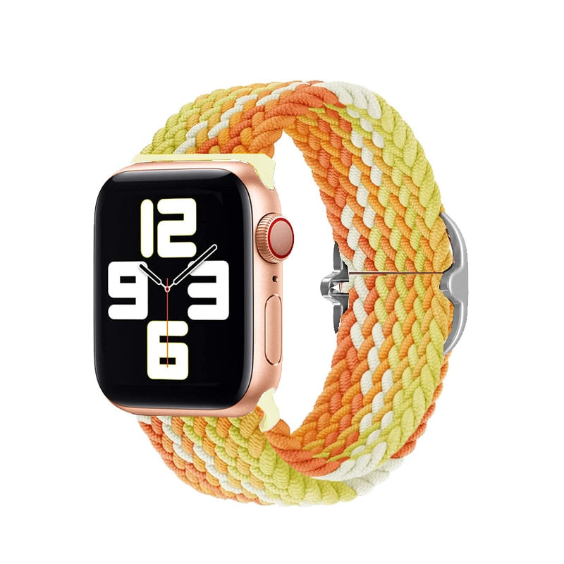 Nylon Braided Solo Loop Strap for Apple Watch Band 38mm 40mm 42mm 44mm Sport Elastics Wristband for iWatch Series 6/5/4/3/2/1/SE