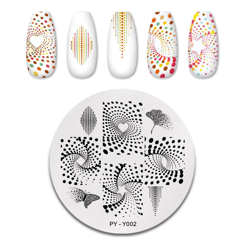 PICT YOU Rose Flower Nail Stamping Plates  Line Pictures Nail Art Plate Stamp Template Marble Leaves Image Printing Plates Tools