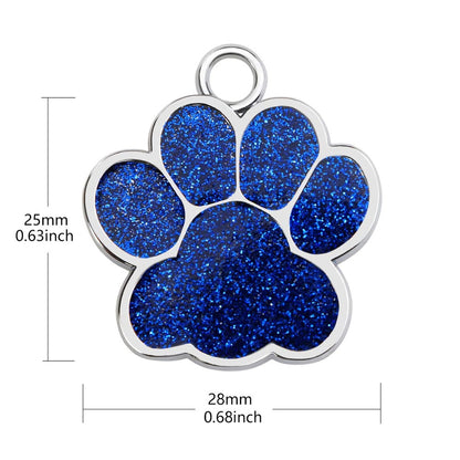 Personalized Dog Cat Tags Engraved Cat Dog Puppy Pet ID Name Collar Tag Pendant Pet Accessories Paw Glitter Pendant