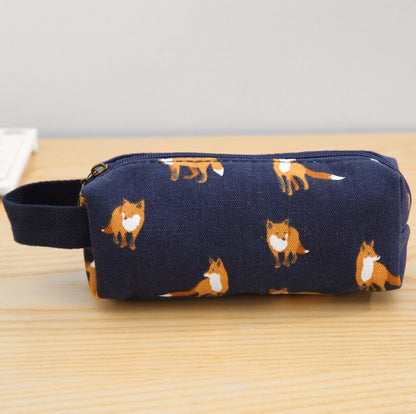 Kawaii Pencil Case Animal Pattern Canvas Estuche Escolar Cute Korean Bag Pencilcase Trousse Scolaire School Stationery for Girl