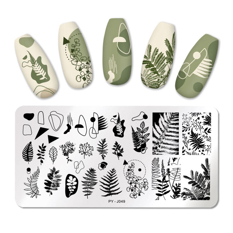 PICT YOU Rose Flower Nail Stamping Plates  Line Pictures Nail Art Plate Stamp Template Marble Leaves Image Printing Plates Tools