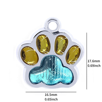 Personalized Dog Cat Tags Engraved Cat Dog Puppy Pet ID Name Collar Tag Pendant Pet Accessories Paw Glitter Pendant