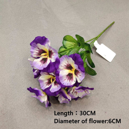 Artificial Pansy Flowers artificial flowers 10 Inch Silk Fake Butterfly Orchid Flower Home office Wedding Decoration