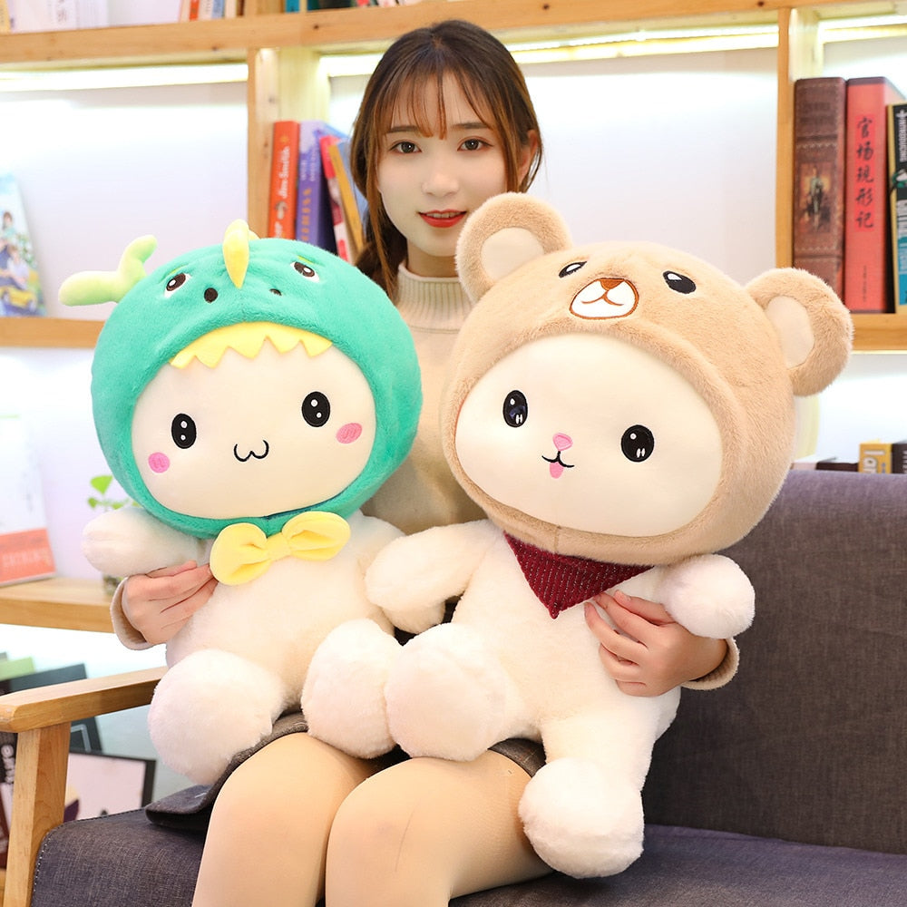 New Huggable 1pc 25-60cm Super Kawaii Rabbit Plush Toys Cute Shark Bear Stuffed Soft Accompany Pillow Kids Birthday Gift Dolls