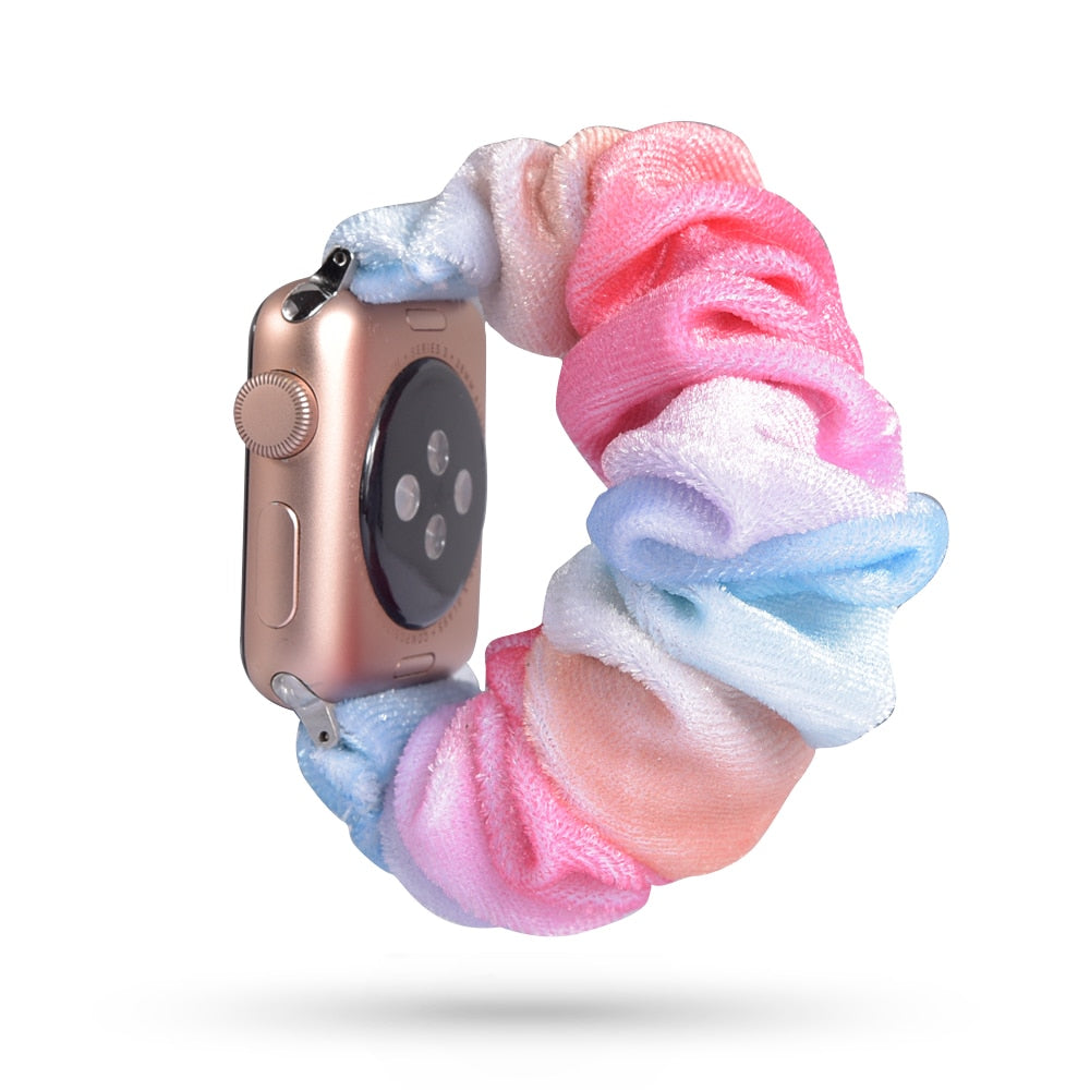 Scrunchie Elastic Watch Straps Watchband for Apple Watch Band Series 7 6 5 4 38mm 40mm 42mm 44mm for iwatch 45/41mm Bracelet