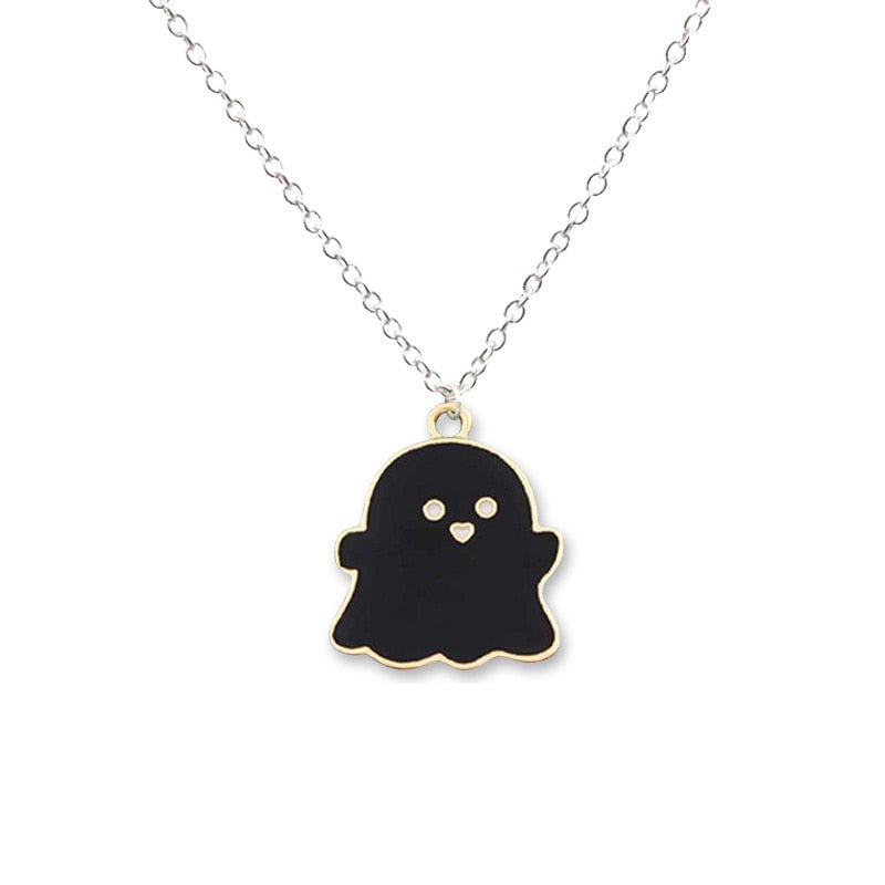 Cute Cartoon Ghost Friendship Couple Pendant Necklaces For Korean Fashion Female Men Best Friend Lovely Women Necklaces Jewelry