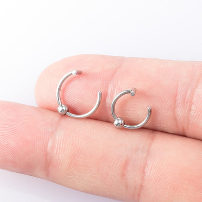1-3pcs Women Lip Ring Piercing Fake Stainless Steel Nose Rings Septum Piercing Clip on Mouth Non Piercing Punk Cuff Hoop Earring