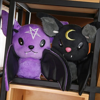 Dark Series Vampire Plush Bat Toy Pentacle Moon Bat Doll Stuffed Gothic Rock Style Bag Halloween Plush Kids Toy Home Decor