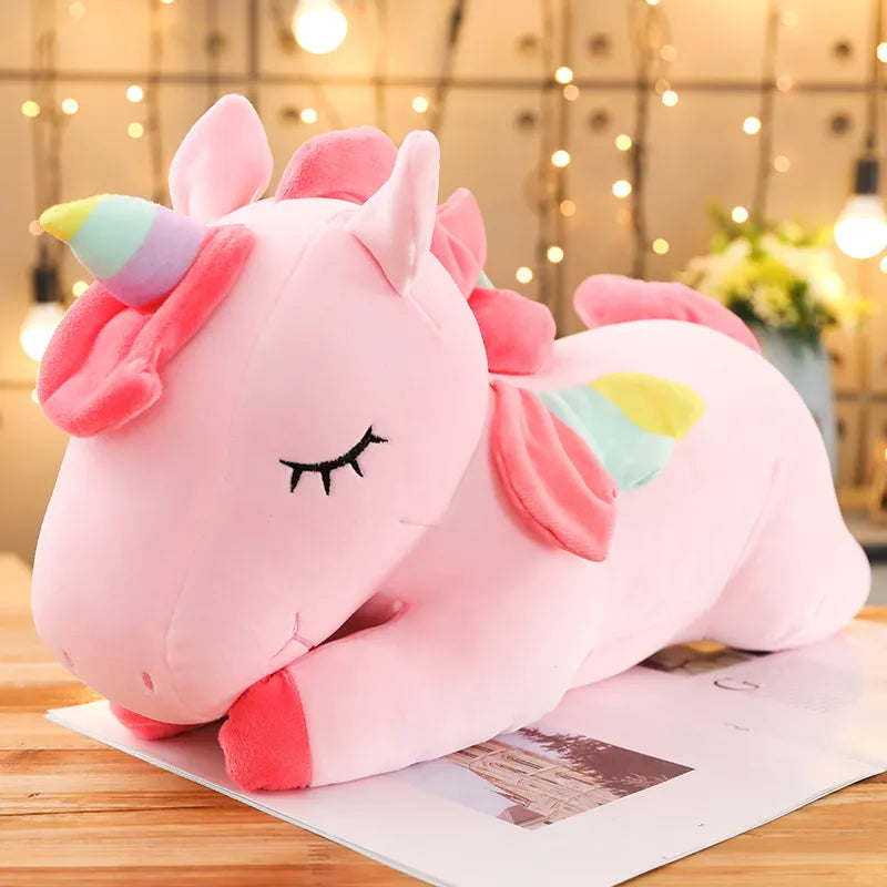 25-100cm Kawaii Giant Unicorn Plush Toy Soft Stuffed Unicorn Soft Dolls Animal Horse Toys For Children Girl Pillow Birthday Gifts