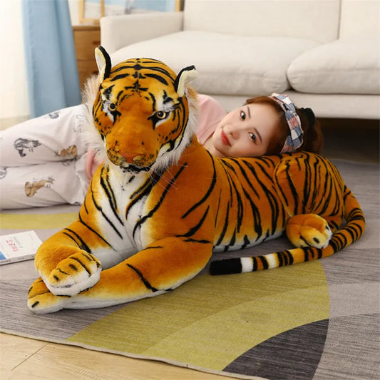 50-160cm Realistic Tiger Plush Toys Ferocious Wild Animals White Brown King of the Jungle Doll Children Kids Birthday Gifts