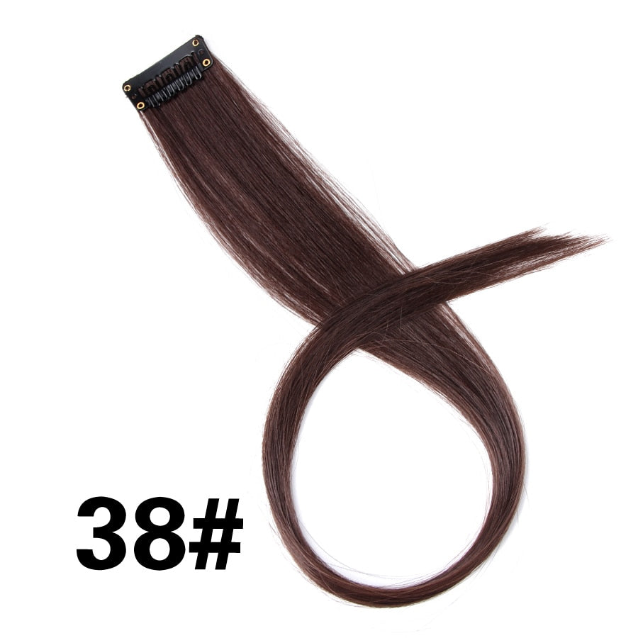 Alileader Clip On Hair Extension 57Color Ombre Straight Hair Extension Clip In Hairpieces High Temperature Faber Hair Pieces