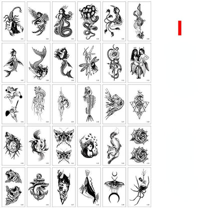 30Pcs Temporary Tattoos Hyun A ins Cute Stickers And Decals Women's Tattoos And Body Art Waterproof Fake Tattoo Cartoons Sticker