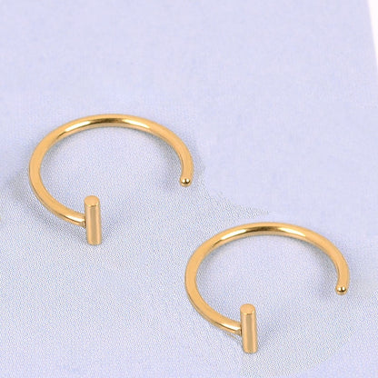 New Punk 8/10mm Titanium Steel Lip Rings Cuff Clip on Fake Labret Piercing Ear Nose Hoops Unisex Women Septum Body Jewelry