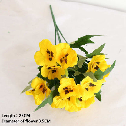Artificial Pansy Flowers artificial flowers 10 Inch Silk Fake Butterfly Orchid Flower Home office Wedding Decoration