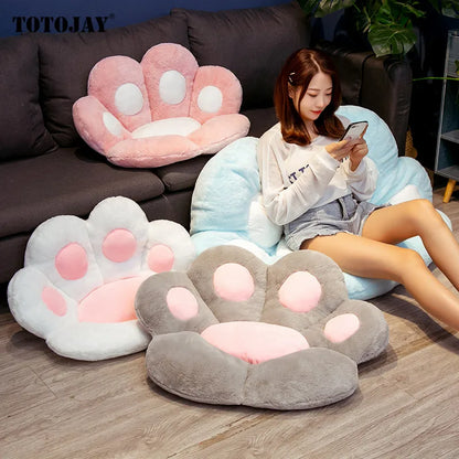 Cat Paw Pillow Plush Bear Dog Seat Gamer Chair Cushion Sofa Throw Stuffed Animal Plushies Home Decor Winter Children Girls Birthday Gift