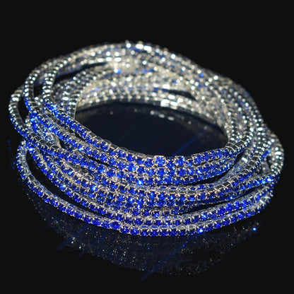 10 Pieces of Ladies Transparent Shiny Crystal Bracelet 27 Colors Full Rhinestone Elastic Bracelet Women Wristband Bracelet Gift