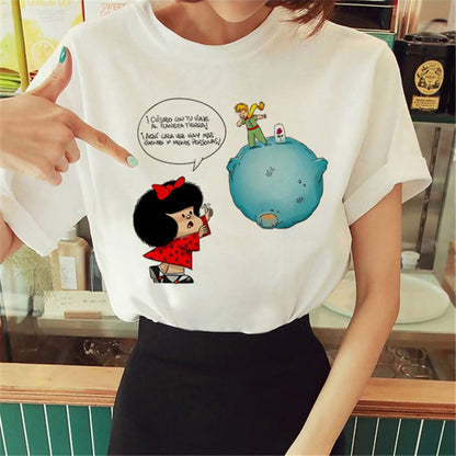 Hot Spring Summer Little Prince Graphic Women's T-Shirt Little Prince Graphic Tees Vouge Shirts For women O-Neck Short Sleeve