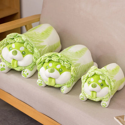 Cute Creative Cabbage Shiba Inu Dog Japan Vegetable Dog Plush Toys Throw Pillow Stuffed Animal Sofa Cushion Xmas Gift