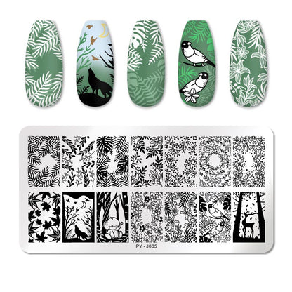 PICT YOU Rose Flower Nail Stamping Plates  Line Pictures Nail Art Plate Stamp Template Marble Leaves Image Printing Plates Tools
