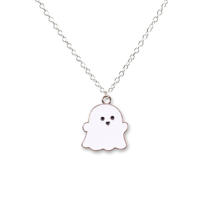 Cute Cartoon Ghost Friendship Couple Pendant Necklaces For Korean Fashion Female Men Best Friend Lovely Women Necklaces Jewelry