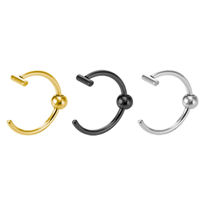 1-3pcs Women Lip Ring Piercing Fake Stainless Steel Nose Rings Septum Piercing Clip on Mouth Non Piercing Punk Cuff Hoop Earring